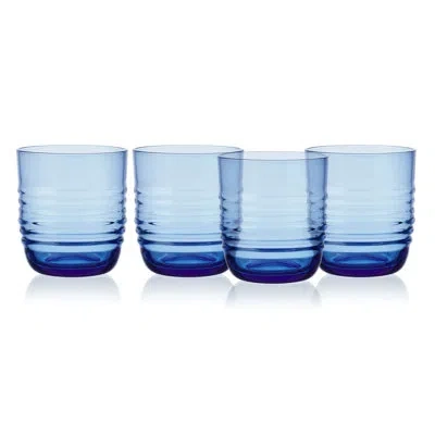 Mikasa Ciara Double Old Fashioned Glasses, Set Of 4, 14 Ounce In Blue