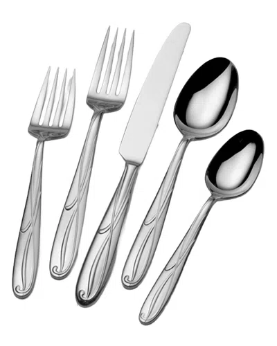 Mikasa Cocoa Blossom 65pc 18/10 Stainless Steel Flatware Set In Silver