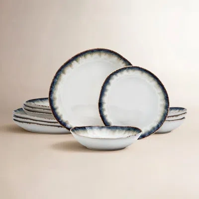 Mikasa Cole 12-piece Stoneware Dinnerware Set, Service For 4 In Black;white
