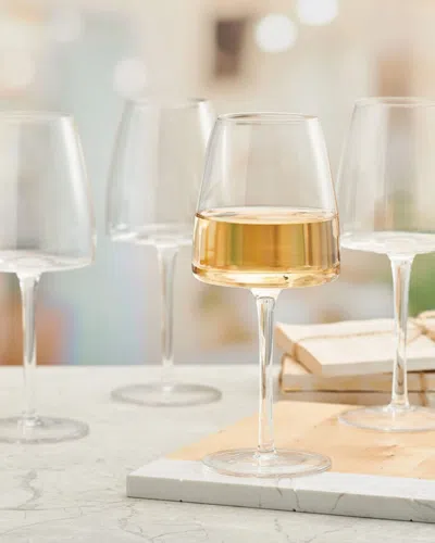 Mikasa Cora 13 Oz. White Wine Glasses, Set Of 4 In Transparent