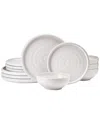 Mikasa Declan 12pc Stoneware Dinnerware Set In White