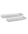 Mikasa Delray Bone China Bread Tray Set Of 2 In White