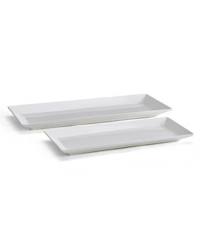 Mikasa Delray Bone China Bread Tray Set Of 2 In White