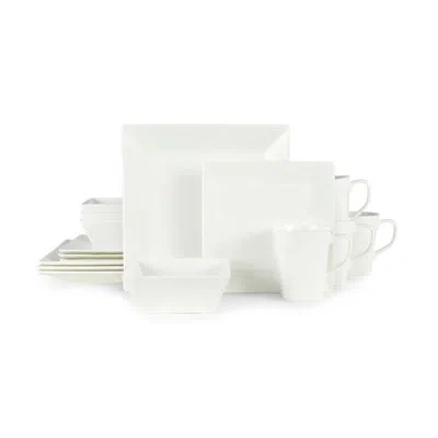 Mikasa Delray Square 16-piece Lightweight Chip-resistant Bone China Dinnerware Set, Service For 4 In White
