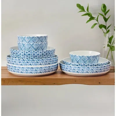 Mikasa Dillon 9-piece Bone China Dinnerware Bowl Set, Service For 3 In Multi