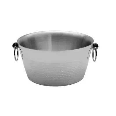 Mikasa 2-quart Double-wall Hammered And Polished Beverage Tub In Silver