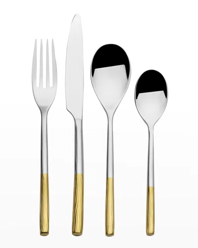 Mikasa Duval Gold Lines 18/10 16-piece Flatware Set In Gray