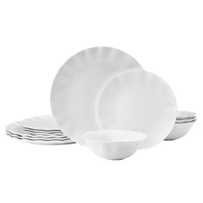 Mikasa Elodie Dinnerware Set, 12 Piece, Service For 4 In White