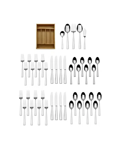Mikasa Everett 45-piece Flatware Set With Caddy, Service For 8 In Silver