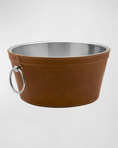 Mikasa Faux Leather Stitched Beverage Tub In Brown