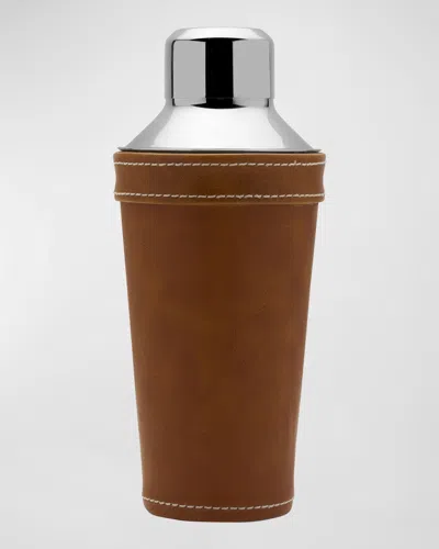 Mikasa Faux Leather Stitched Cocktail Shaker, 28 oz In Brown