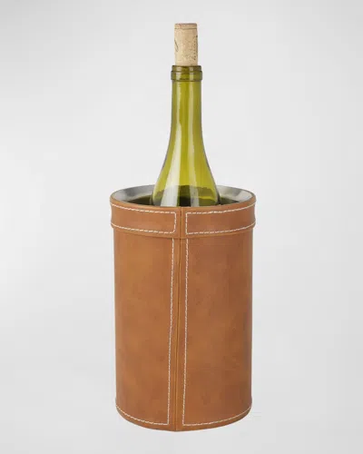 Mikasa Faux Leather Stitched Wine Chiller In Brown