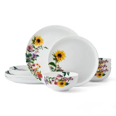 Mikasa Garden Of Petals 12-piece Bone China Dinnerware Set, Service For 4 In White