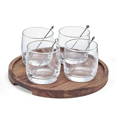 Mikasa Glenwood Entertaining Set In Brown;clear