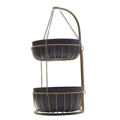 Mikasa Gourmet Basics Aztec 2 Tier Basket In Gold