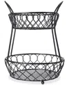 Mikasa Gourmet Basics By  Loop & Lattice 2-tier Basket In Black Grou