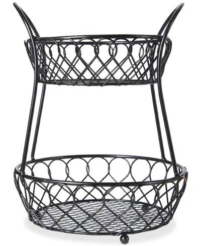 Mikasa Gourmet Basics By  Loop & Lattice 2-tier Basket In Black Grou