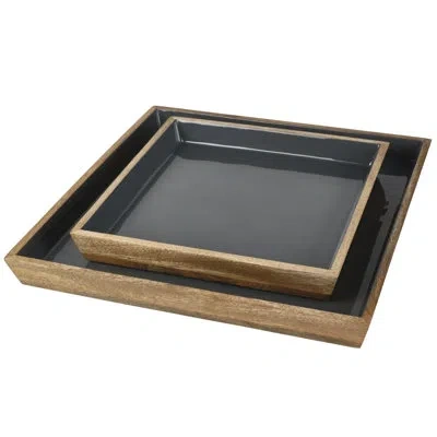 Mikasa Gourmet Basics Samara Serving Tray Set, 2 Piece In Gray
