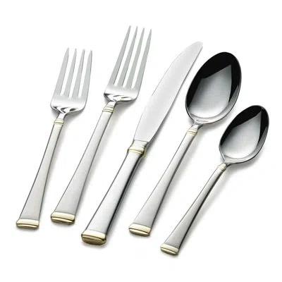 Mikasa Harmony Gold Accent 65-piece 18/10 Stainless Steel Flatware Set, Service For 12
