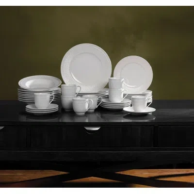 Mikasa Italian Countryside 40-piece Porcelain Dinnerware Set, Service For 8 In Off-white