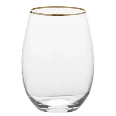 Mikasa Julie Gold 19.75 Oz. Stemless Wine Glasses In Clear;assorted