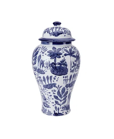 Mikasa Landscape Ceramic Canister With Lid In Multi Color