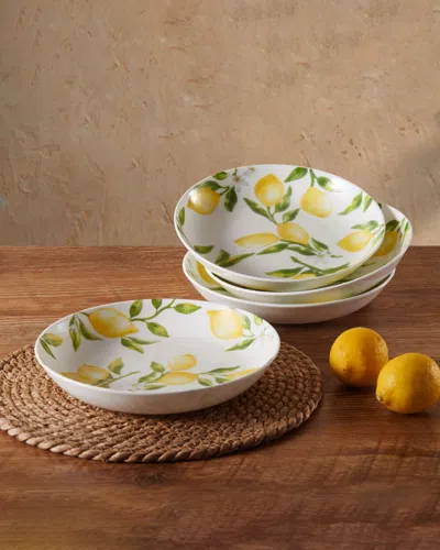 Mikasa Lemons Pasta Bowls, Set Of 4 In Multi