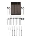 Mikasa Living Arlo 18.0 Stainless Steel 24 Piece Flatware Set, Service For 8 With Caddy In Stainless Steel