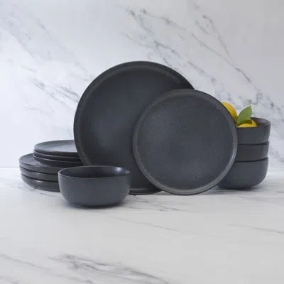 Mikasa Mayer 12-piece Stoneware Dinnerware Set, Service For 4 In Black
