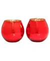 Mikasa Mercury Votive Holders In Acetate Box, 4 Inches In Red