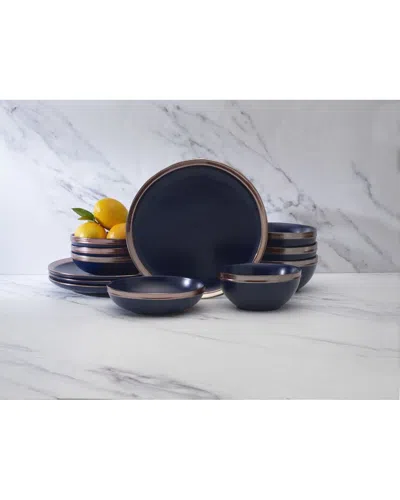 Mikasa Miller 12pc Stoneware Dinnerware Set In Blue