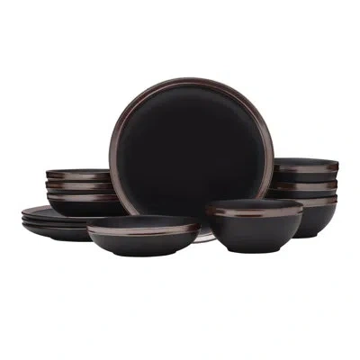 Mikasa Miller 12-piece Stoneware Dinnerware Set, Service For 4 In Black