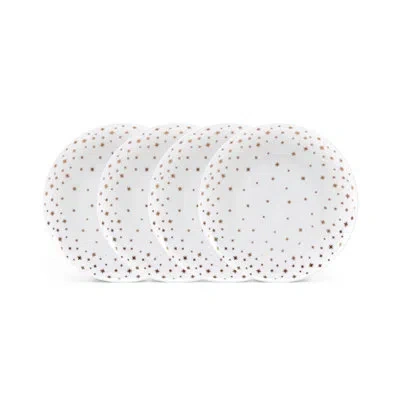 Mikasa Millie Gold 9 In. Salad Plates In White