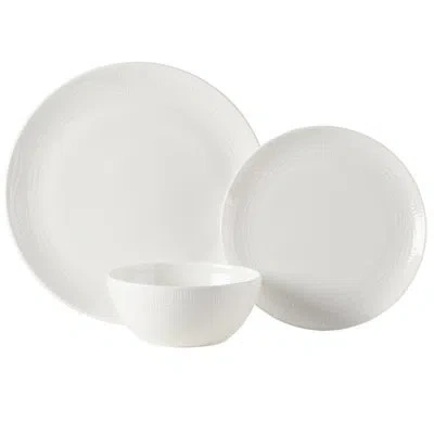 Mikasa Mirabel 12-piece Lightweight Chip-resistant Bone China Dinnerware Set, Service For 4 In White