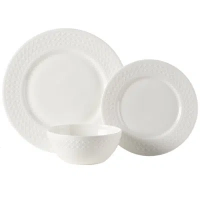 Mikasa Patterson 12-piece Lightweight Chip-resistant Bone China Dinnerware Set, Service For 4 In White