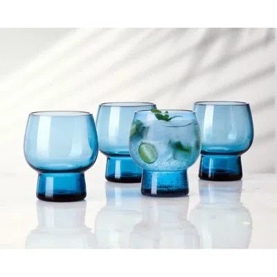 Mikasa Phoebe 14 Oz. Double Old Fashions Glasses In Blue