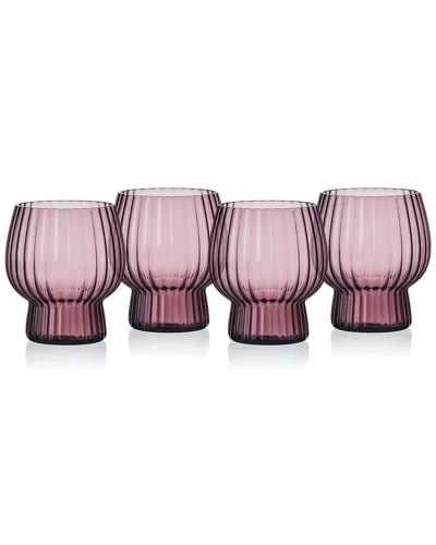 Mikasa Phoebe Optic Double Old Fashioned Glasses In Red