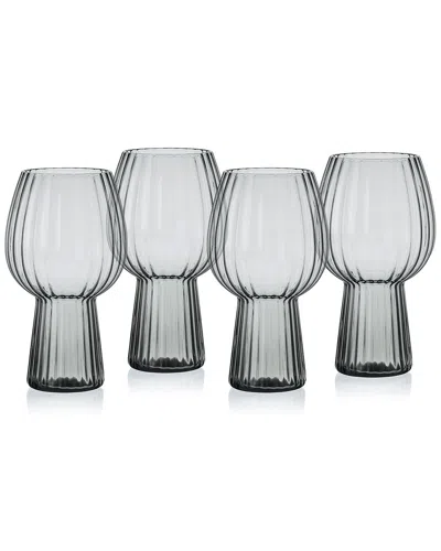 Mikasa Phoebe Optic Goblet Beer Glasses In Gray