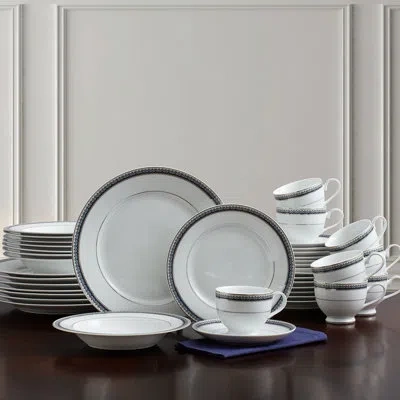 Mikasa Platinum Crown 40-piece Porcelain Dinnerware Set, Service For 8 In Cobalt