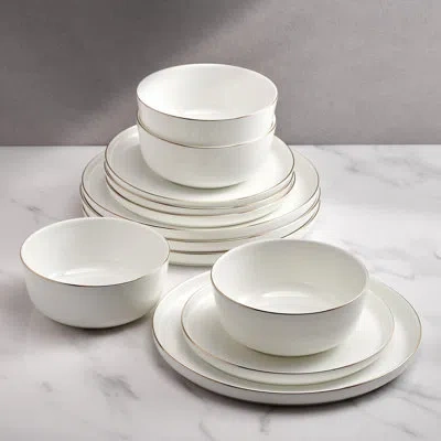 Mikasa Samantha Gold 12-pc Dinnerware Set, Service For 4 In White