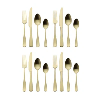 Mikasa Satin Champagne Landyn16-piece Stainless Steel Flatware Set, Service For 4