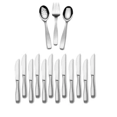 Mikasa Satin Loft 75-piece 18/10 Stainless Steel Flatware Set, Service For 12