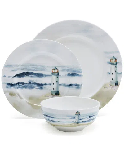 Mikasa Seaside 12pc Lightweight Chip-resistant Bone China Dinnerware Set In Multi