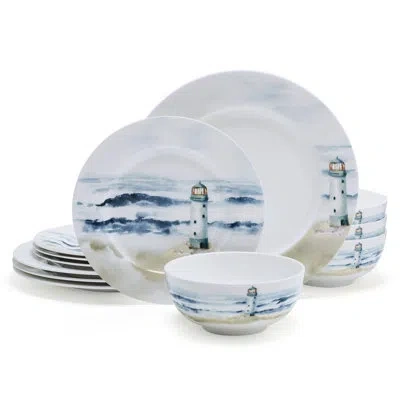 Mikasa Seaside 12-piece Lightweight Chip-resistant Bone China Dinnerware Set, Service For 4 In Multi