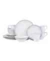 Mikasa Swirl 16 Piece Dinnerware Set, Service For 4 In Gray