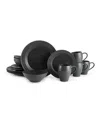 Mikasa Swirl 16 Piece Dinnerware Set, Service For 4 In Gray