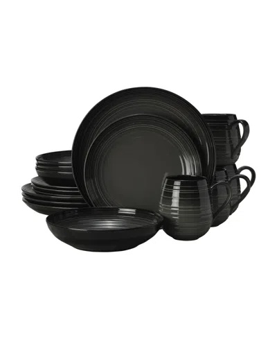 Mikasa Swirl Coupe 16 Piece Dinnerware Set, Service For 4 In Gray