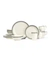 Mikasa Swirl Graphite 16 Piece Dinnerware Set, Service For 4 In Gray