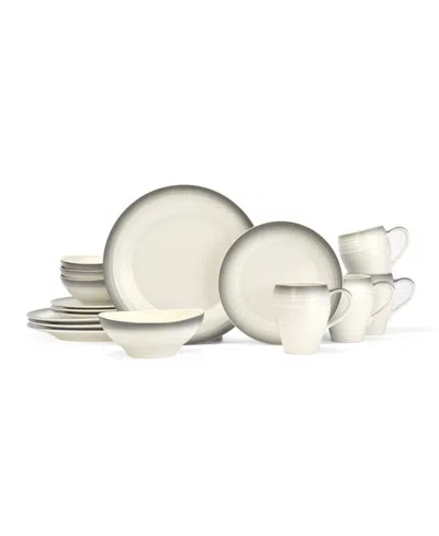 Mikasa Swirl Graphite 16 Piece Dinnerware Set, Service For 4 In Gray