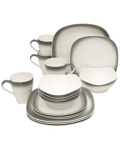 Mikasa Swirl Square 16pc Dinnerware Set In Neutral